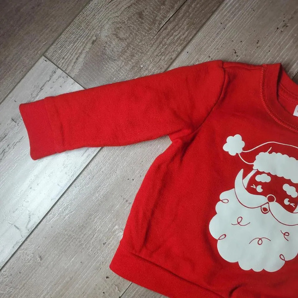 Baby Cat & Jack Red Santa Claus Graphic Fleece-Lined Pullover Sweatshirt 6/9m - Picture 5 of 9